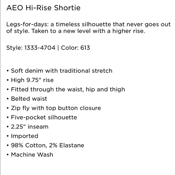 New American Eagle Distressed Hi-Rise Shortie Shorts - 12