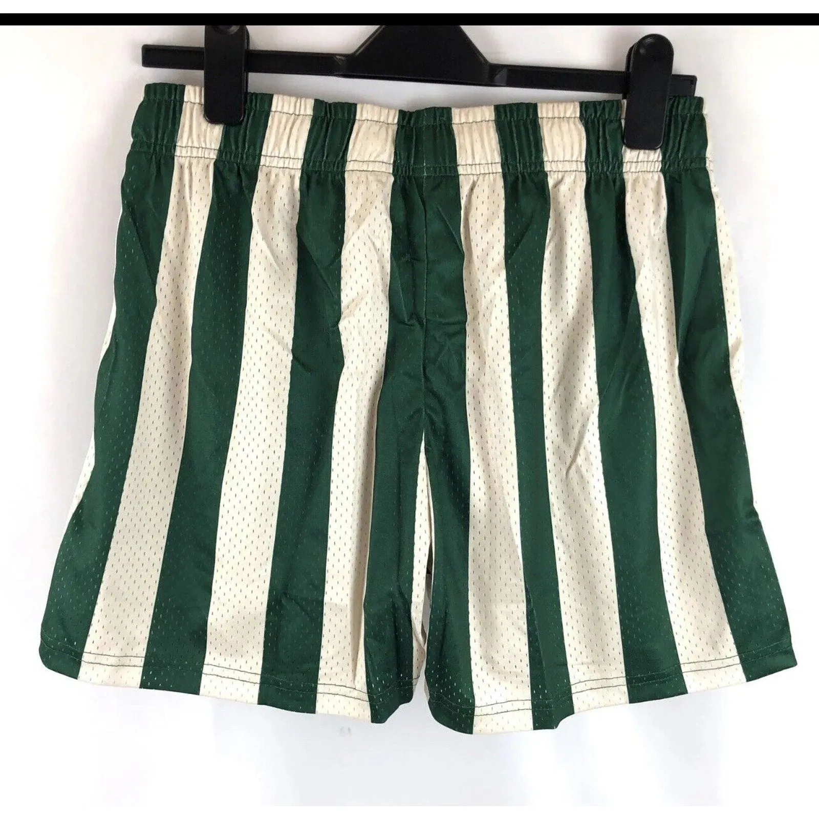 NEW Mavrans Men’s Panther Mesh Shorts – Green & White Striped (Size M, $89)