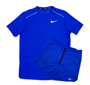 Nike Miler 1.0 T-Shirt and Stride Short Set - Blue