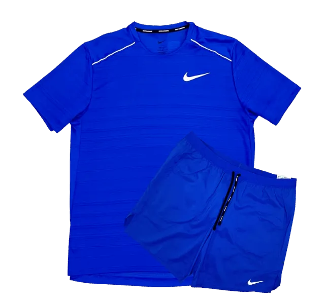 Nike Miler 1.0 T-Shirt and Stride Short Set - Blue