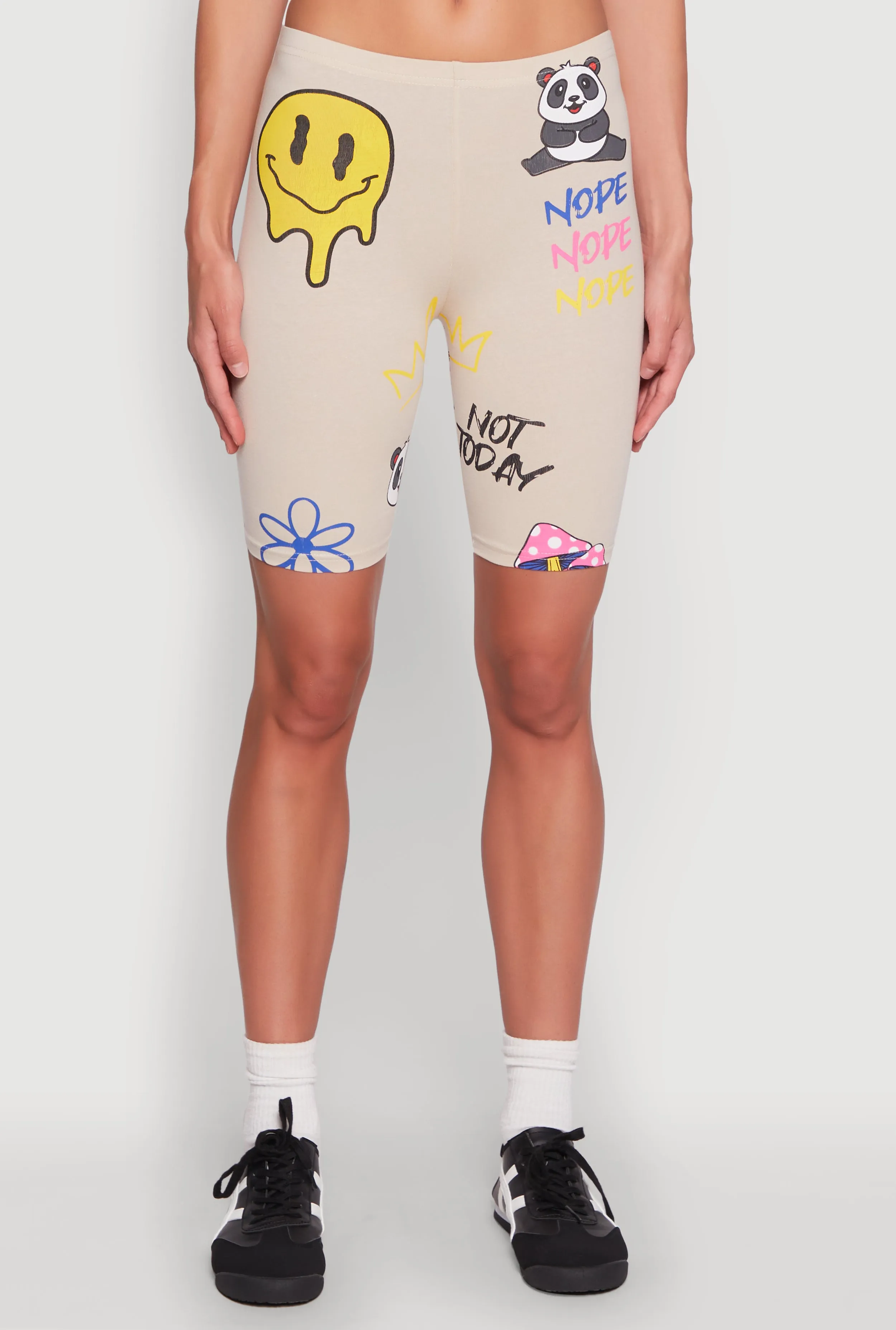 Nope Graphic Biker Shorts