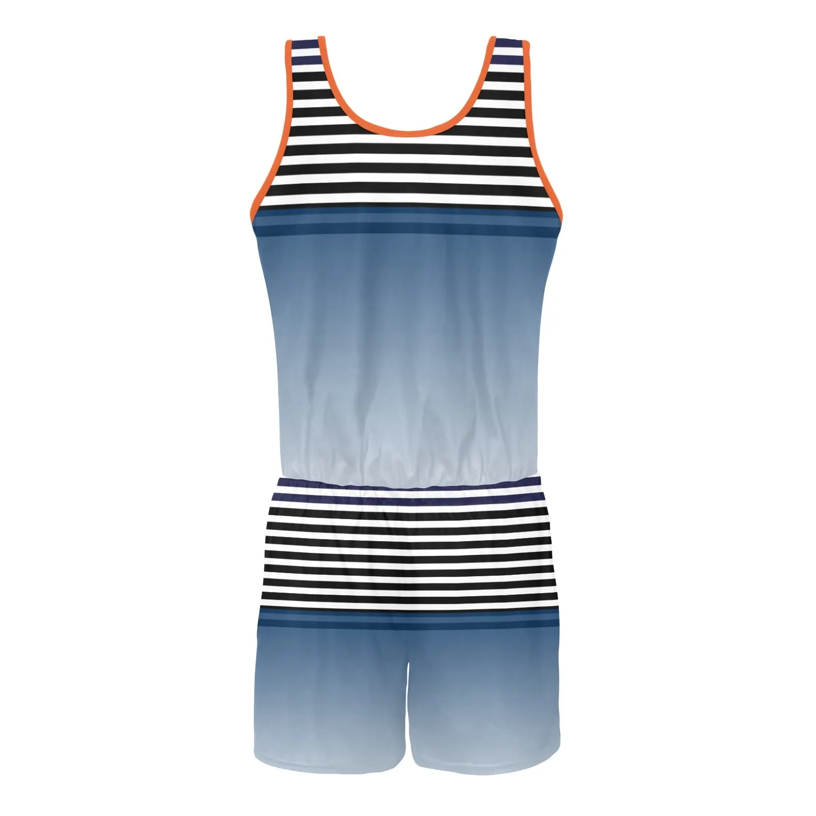 Ombre Striped Vest Romper