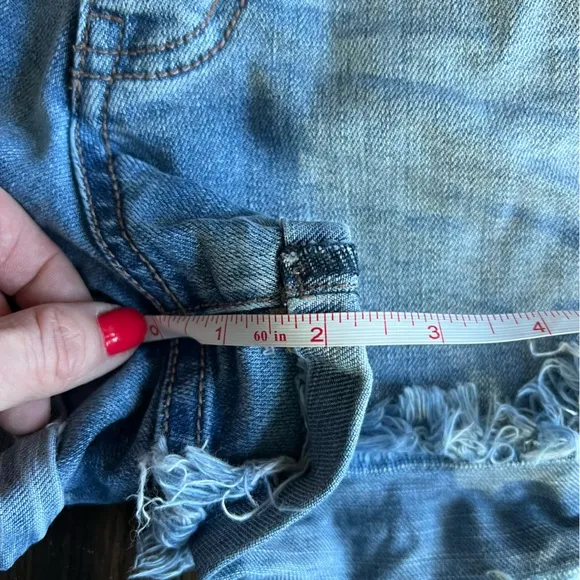 One Teaspoon Harlets High Rise Distressed Button Fly Shorts