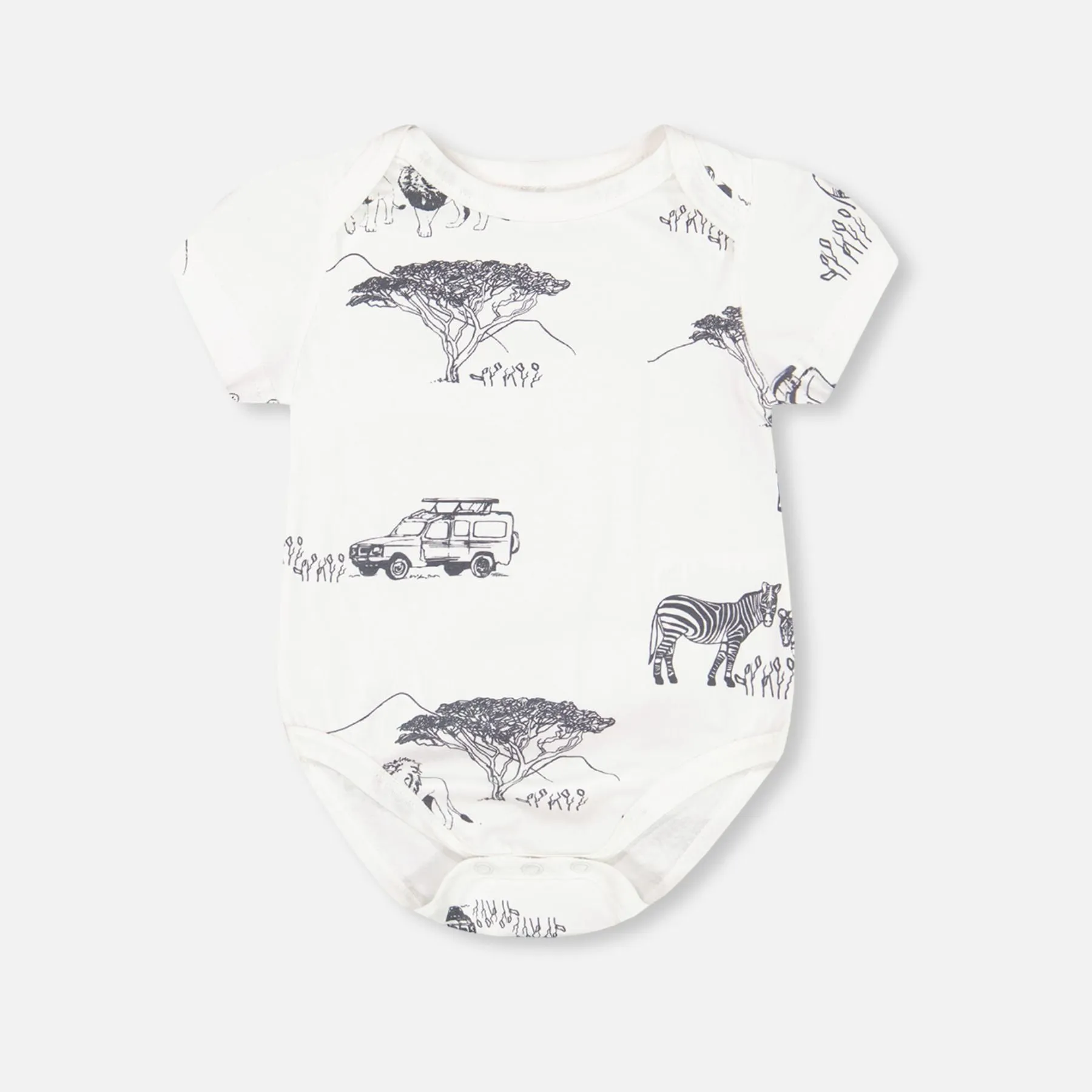 Organic Cotton Onesie   Shortall Set, Sand Stripe