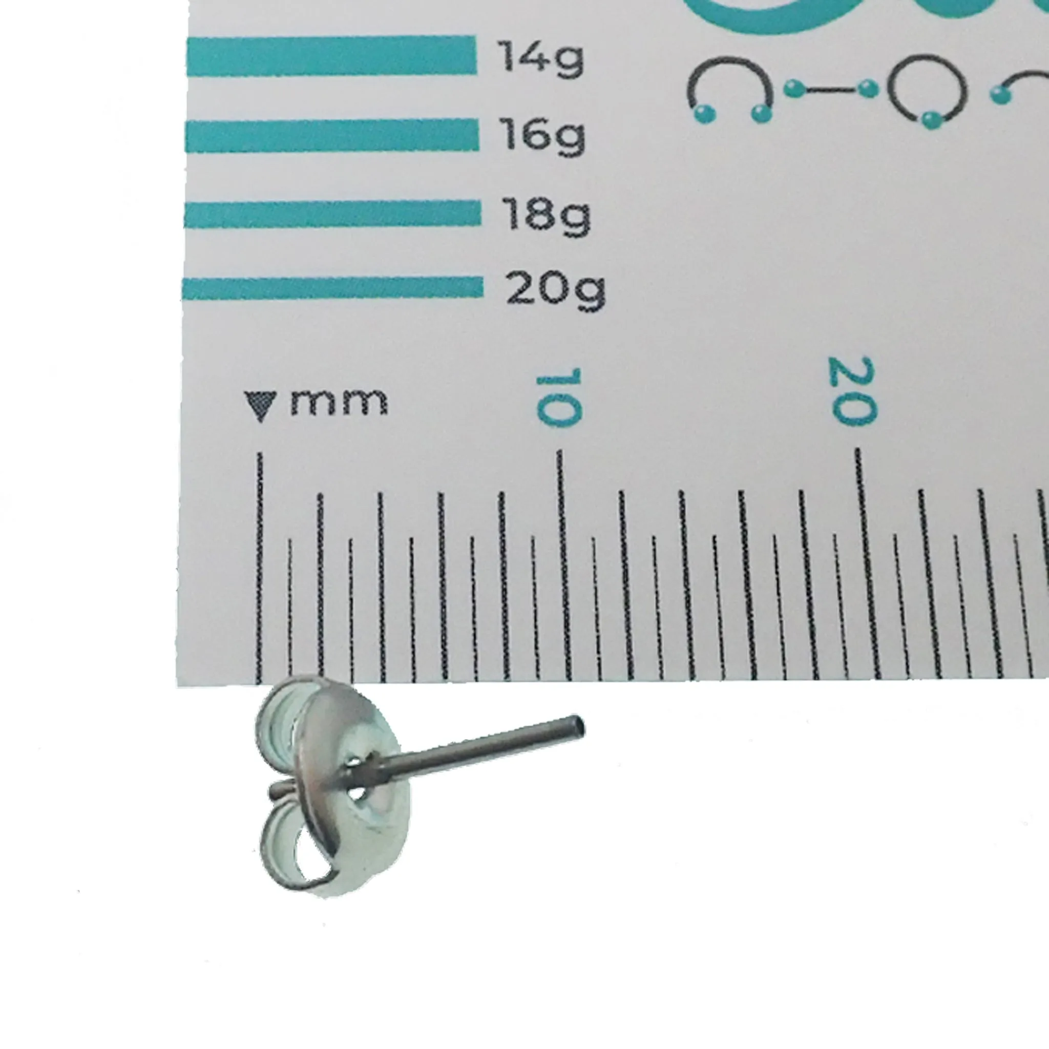 Pair of Push Fit Earring Titanium Butterfly Backs 20g (Fits Push Fit Tops)