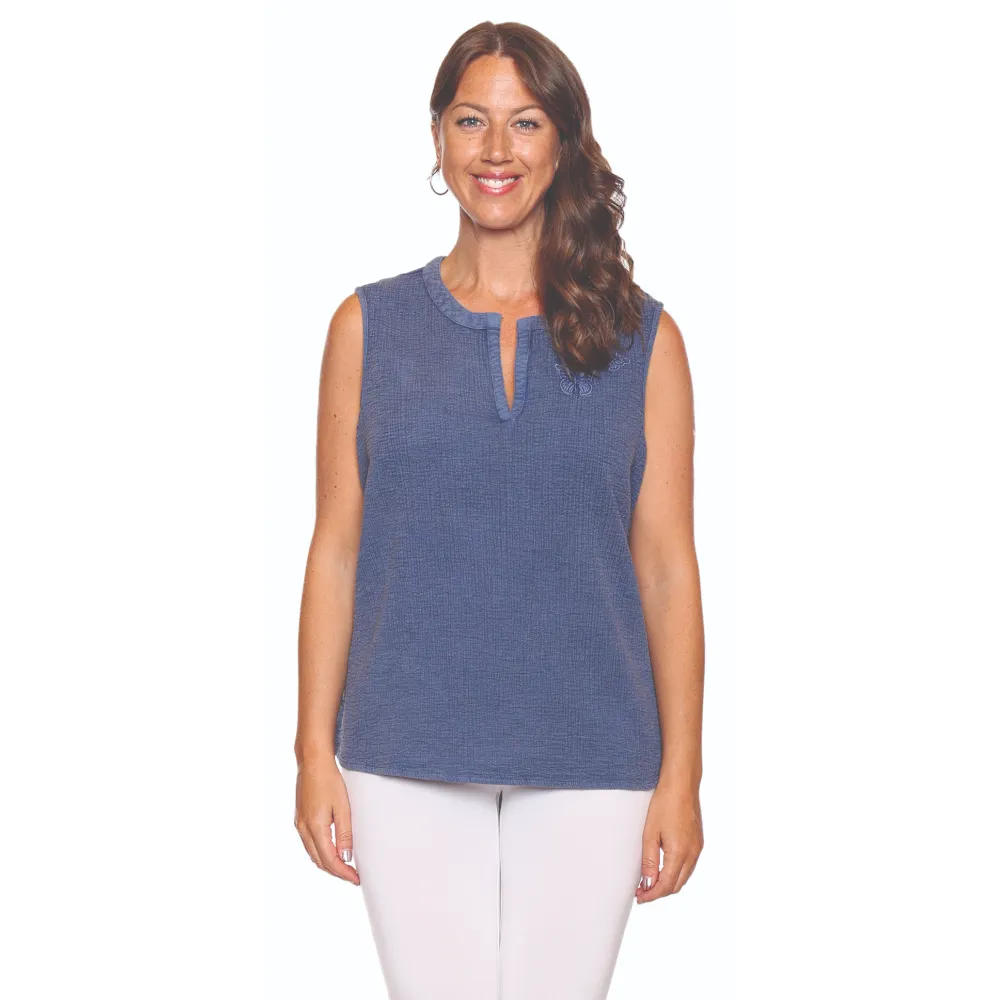 Papa Fashions Top - Sleeveless Denim