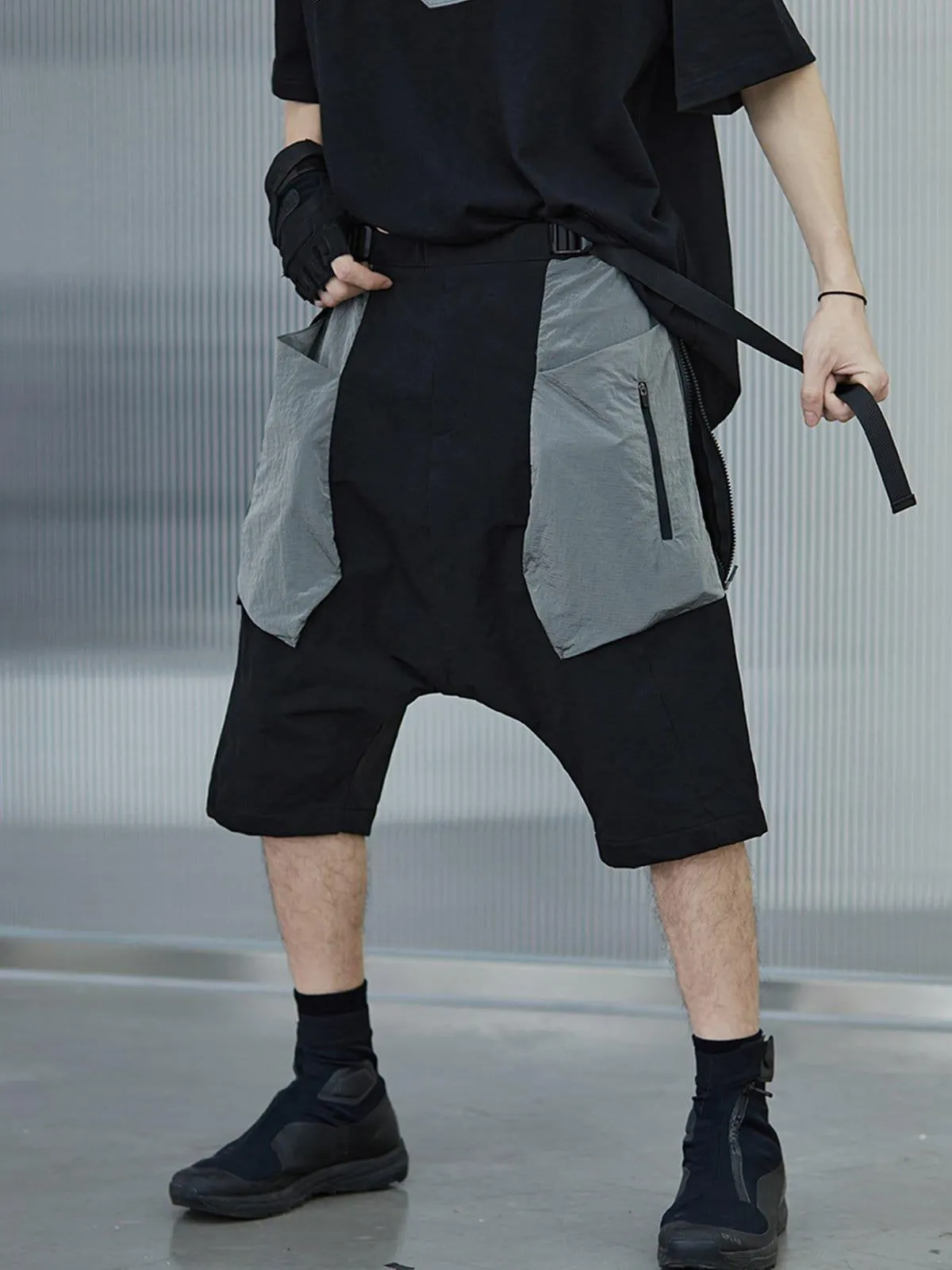 Patchwork Samurai Cargo Shorts