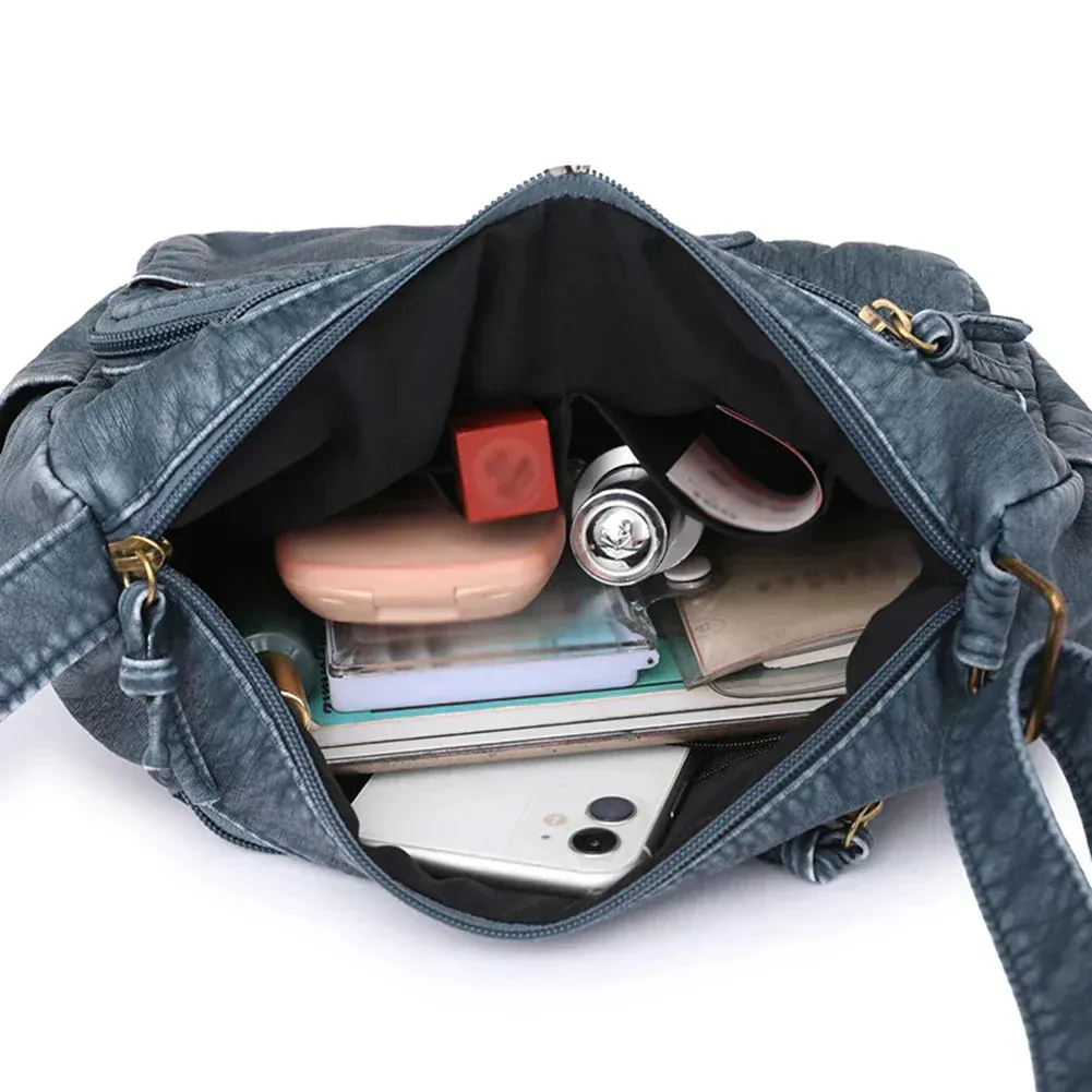 Paulina® | Vintage leather shoulder bag with multiple compartments