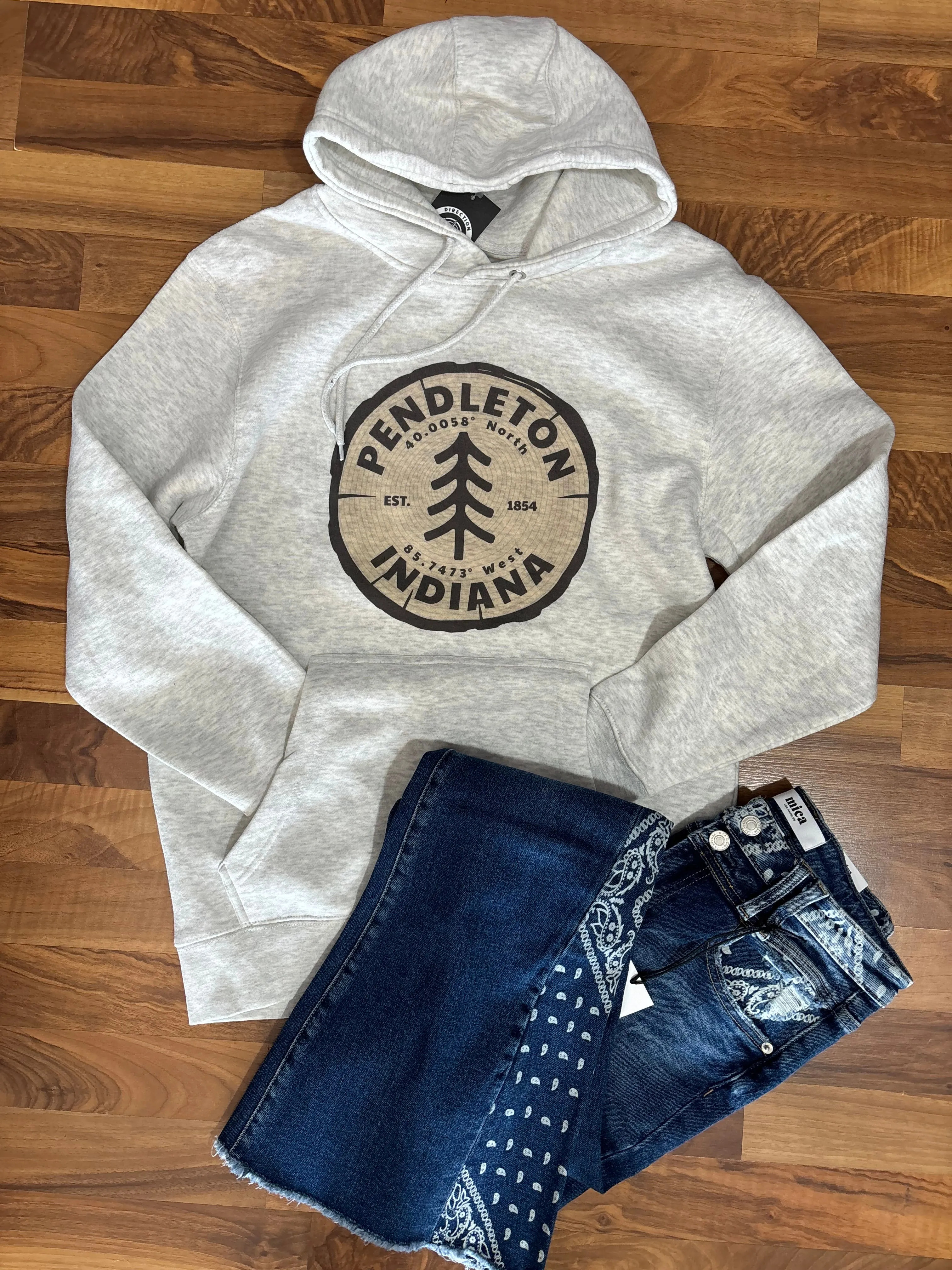 Pendleton Indiana Tree Ring Hooded Sweatshirt: Oatmeal