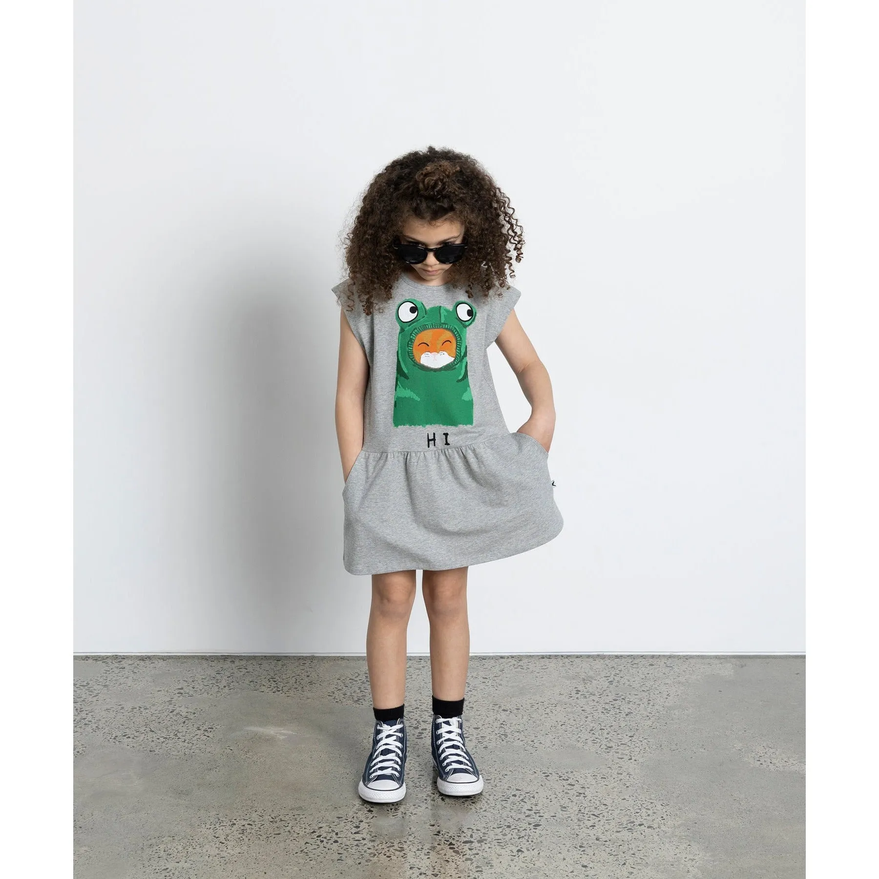 Pets In Disguise Dress - Grey Marle