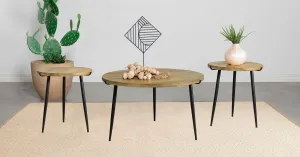 Pilar 3-piece Solid Wood Coffee and End Table Set Natural