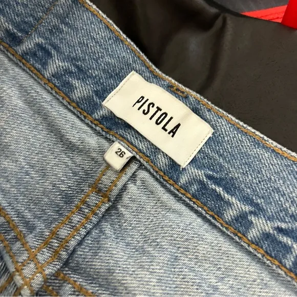 Pistola Light Wash Distressed Frayed Cutoff Jean Shorts