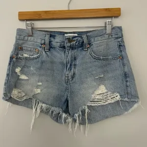 Pistola Light Wash Distressed Frayed Cutoff Jean Shorts