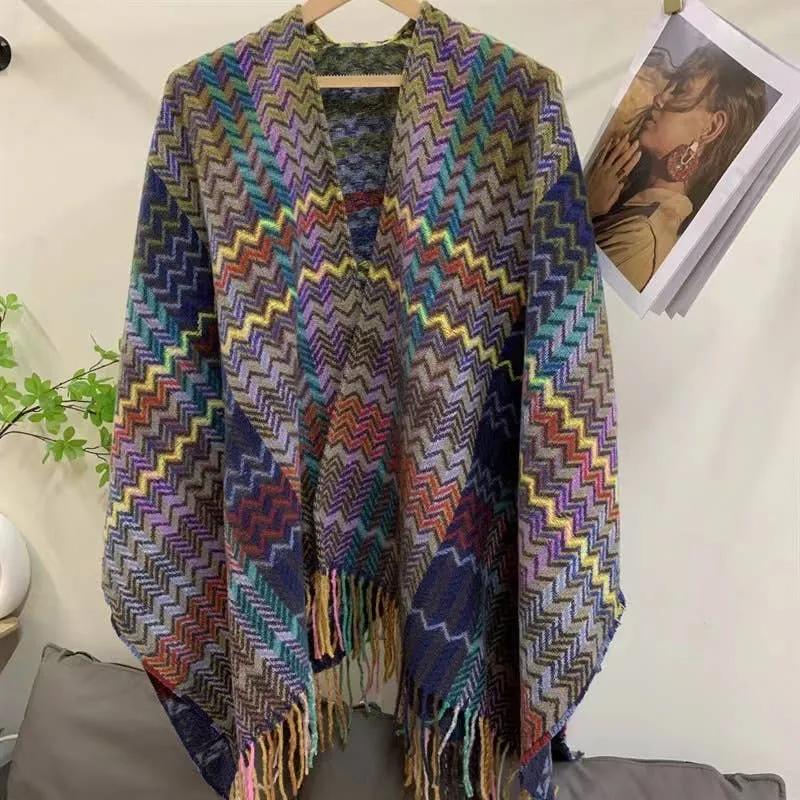 Plaid Shawl w/ Tassel