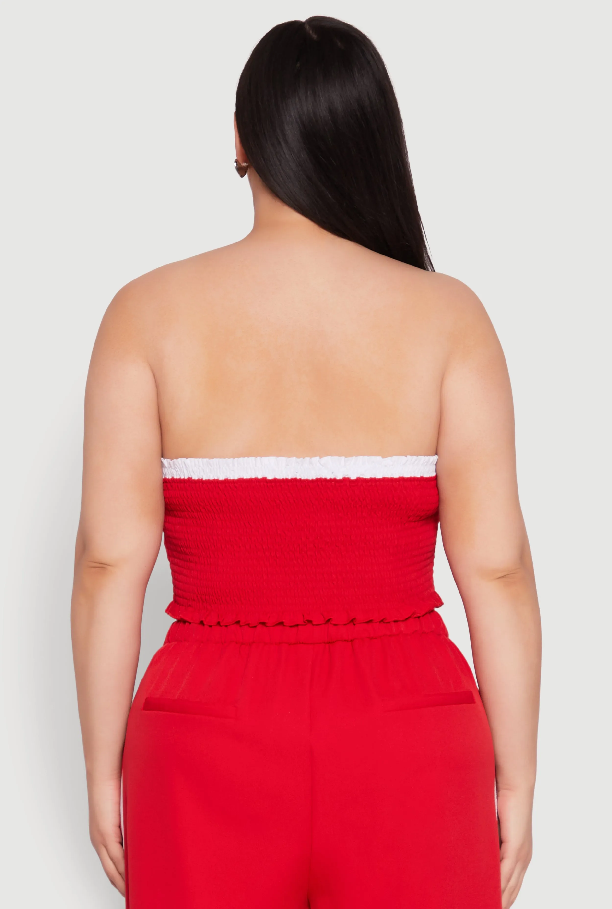Plus Size Varsity Stripe Tube Top