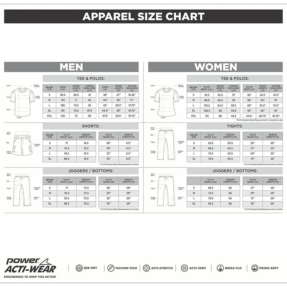 Power ActiveWear Mens CUT N SEW POLO