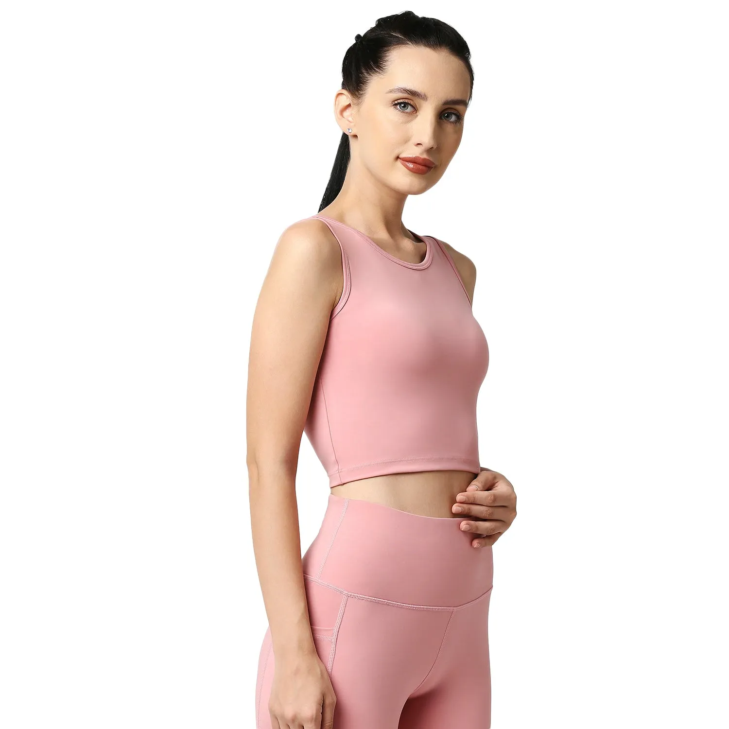 Quick-Dry Sleeveless Crop Top & High-Waist Legging Set