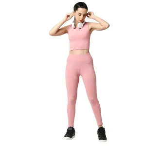 Quick-Dry Sleeveless Crop Top & High-Waist Legging Set