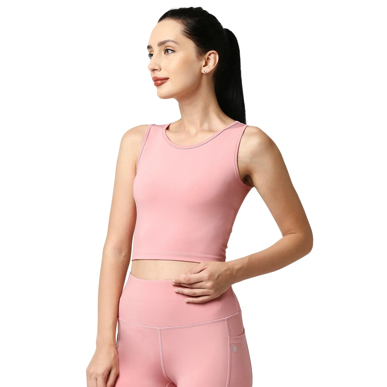Quick-Dry Sleeveless Crop Top & High-Waist Legging Set