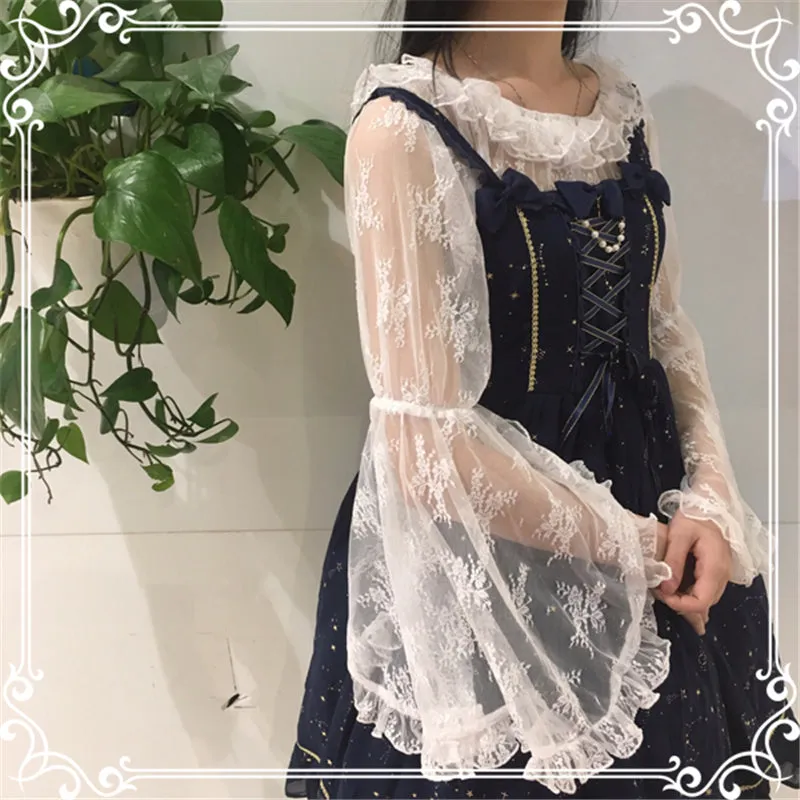 "BLACK/WHITE LACE" SHIRT D072004