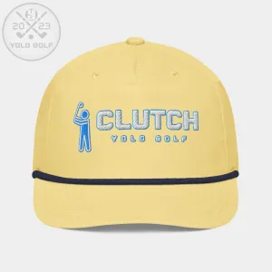"Clutch" Golf Rope Cap (White Teal Embroidery)