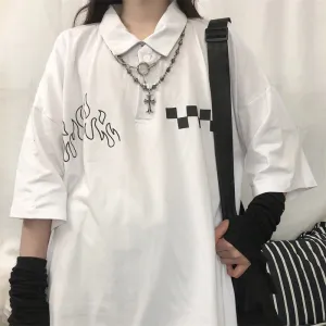 "DARK FLAME CHECKERS" T-SHIRT D052204