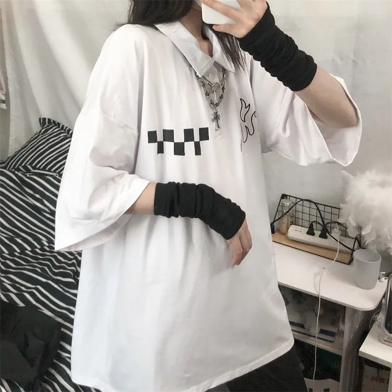 "DARK FLAME CHECKERS" T-SHIRT D052204