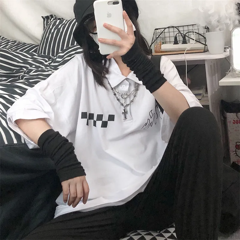 "DARK FLAME CHECKERS" T-SHIRT D052204