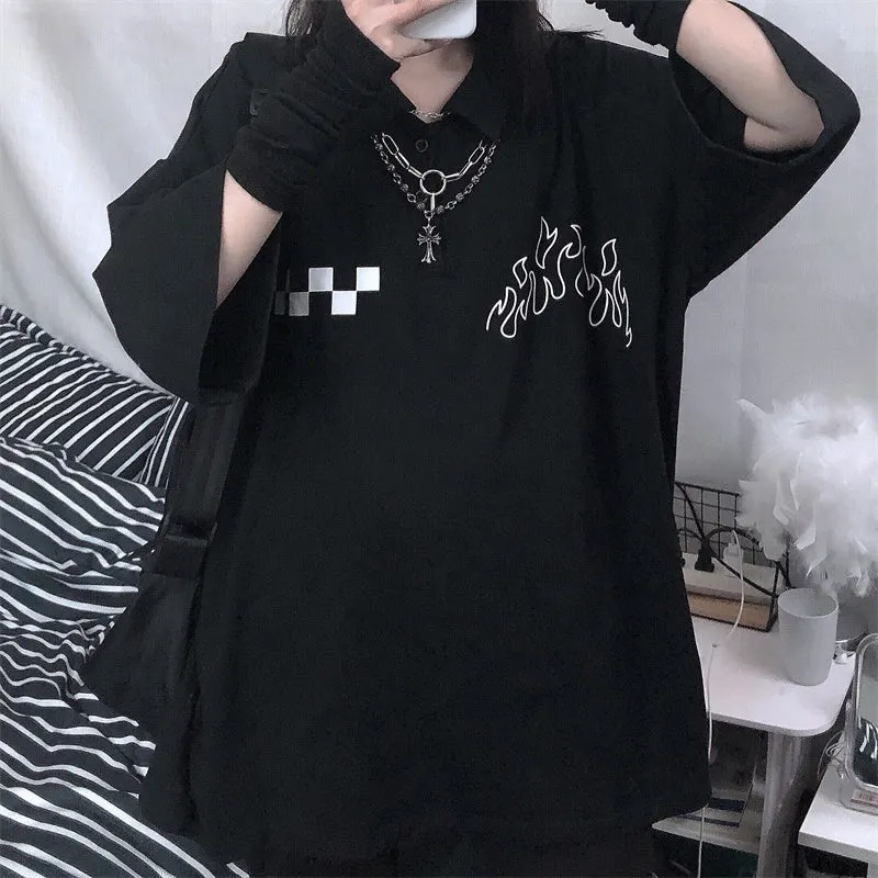 "DARK FLAME CHECKERS" T-SHIRT D052204