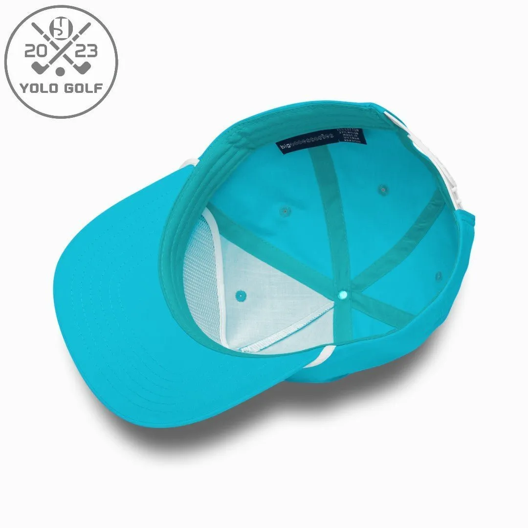 "Deadeye" Golf Rope Cap (White Teal Embroidery)
