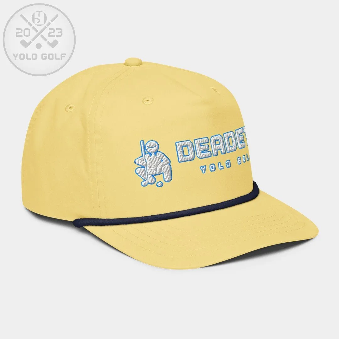 "Deadeye" Golf Rope Cap (White Teal Embroidery)