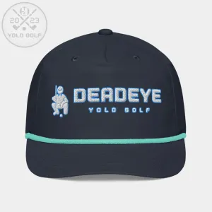 "Deadeye" Golf Rope Cap (White Teal Embroidery)