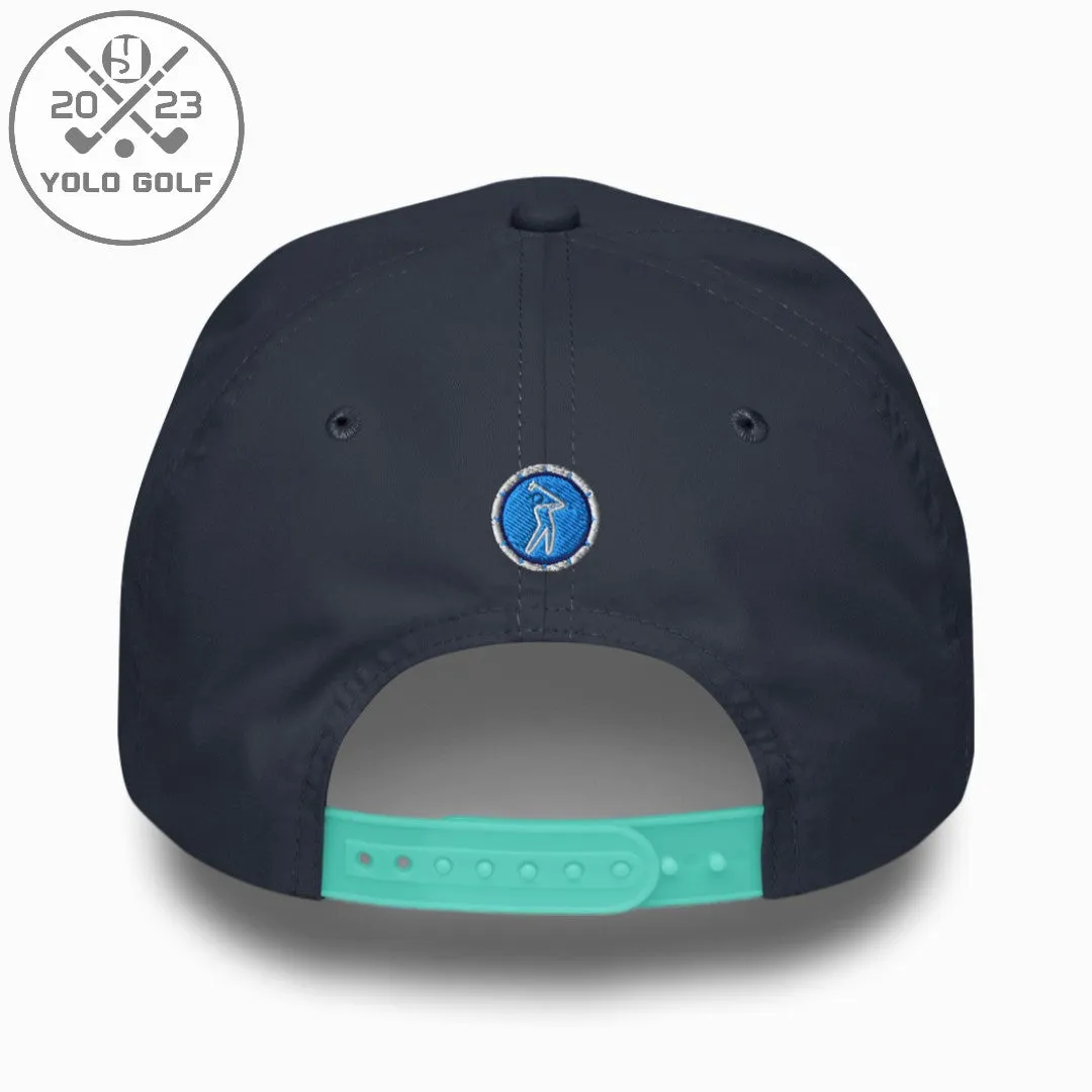 "Deadeye" Golf Rope Cap (White Teal Embroidery)