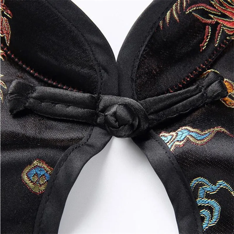 "EMBROIDERY DRAGON & CLOUD" CROP TOP W041001