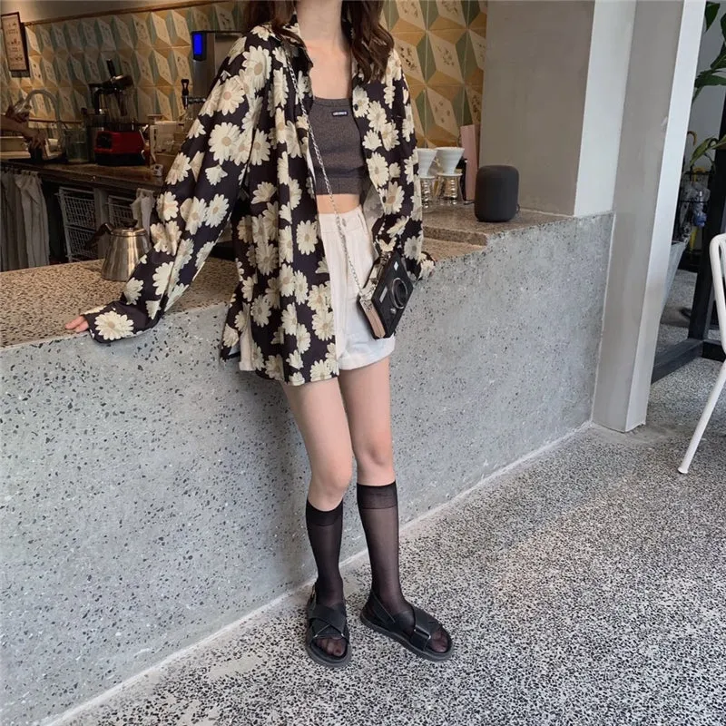 "FLOWER PRINT" LONG SLEEVE SHIRT K082102