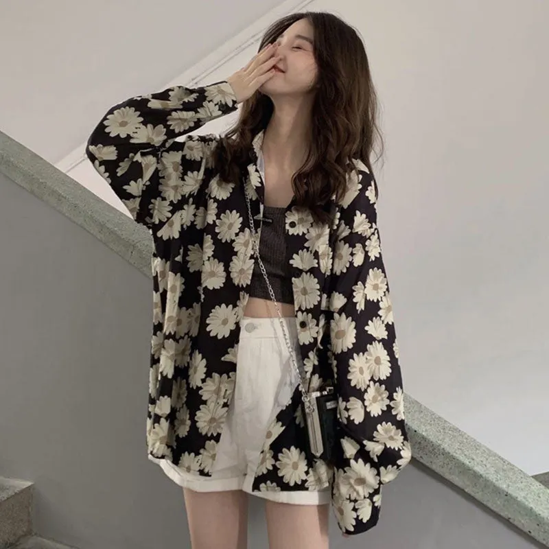 "FLOWER PRINT" LONG SLEEVE SHIRT K082102