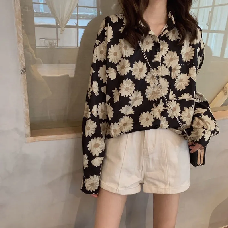 "FLOWER PRINT" LONG SLEEVE SHIRT K082102