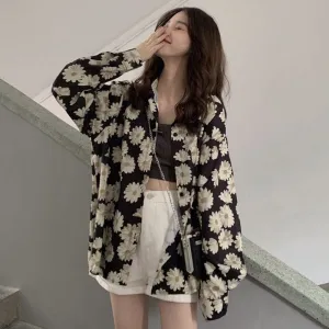 "FLOWER PRINT" LONG SLEEVE SHIRT K082102