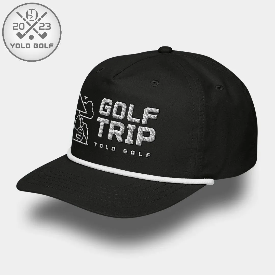 "Golf Trip" Rope Cap (Silver/Black Embroidery)