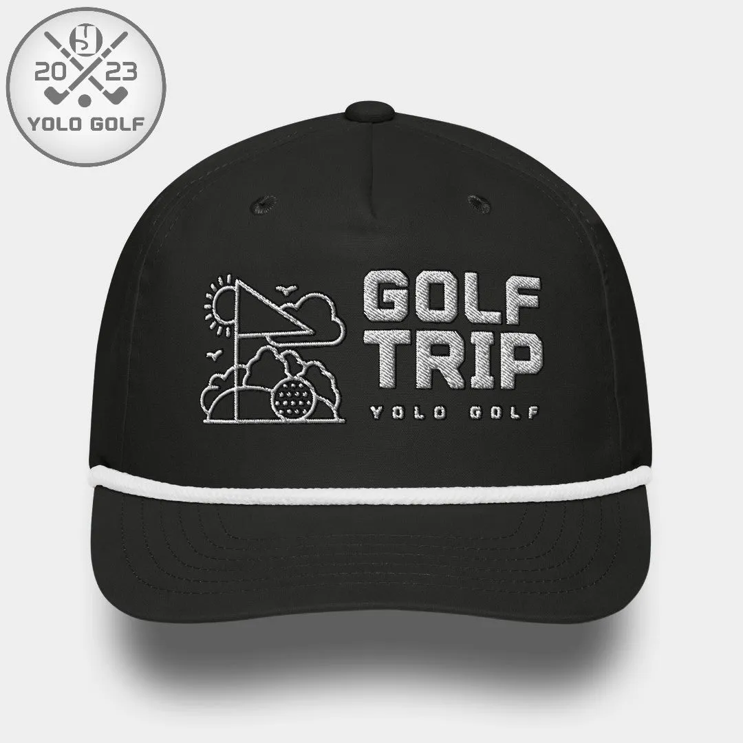 "Golf Trip" Rope Cap (Silver/Black Embroidery)