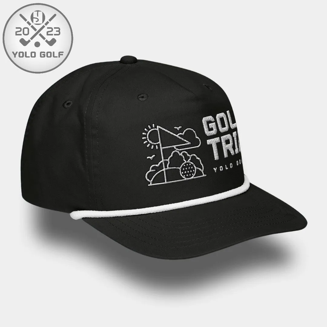 "Golf Trip" Rope Cap (Silver/Black Embroidery)
