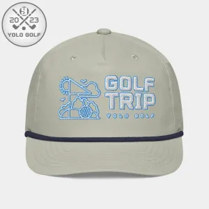 "Golf Trip" Rope Cap (White Teal Embroidery)