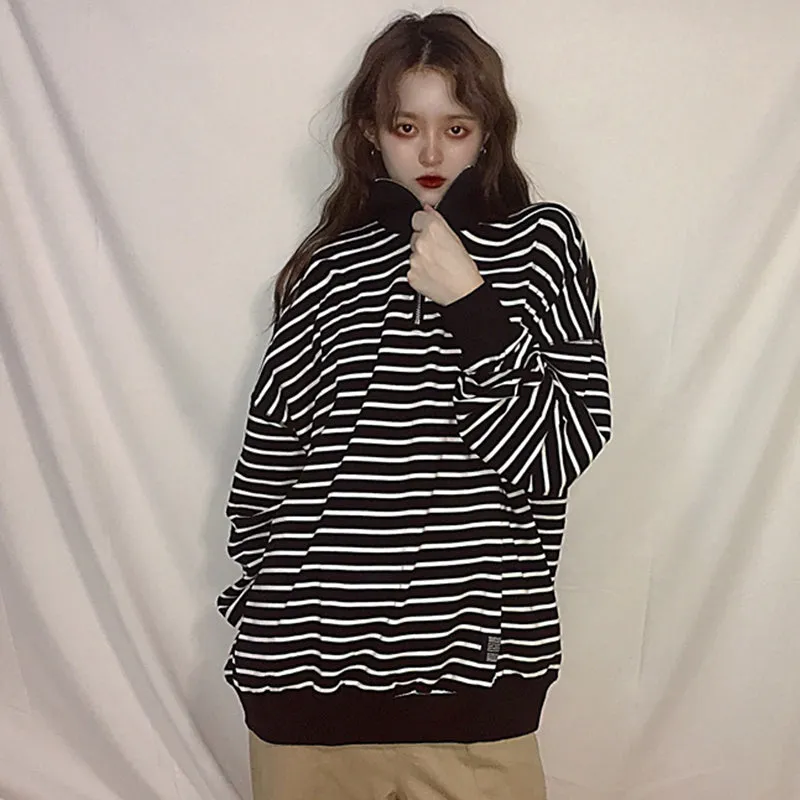 "HARAJUKU BLACK WHITE STRIPED" LONG SLEEVES K102509