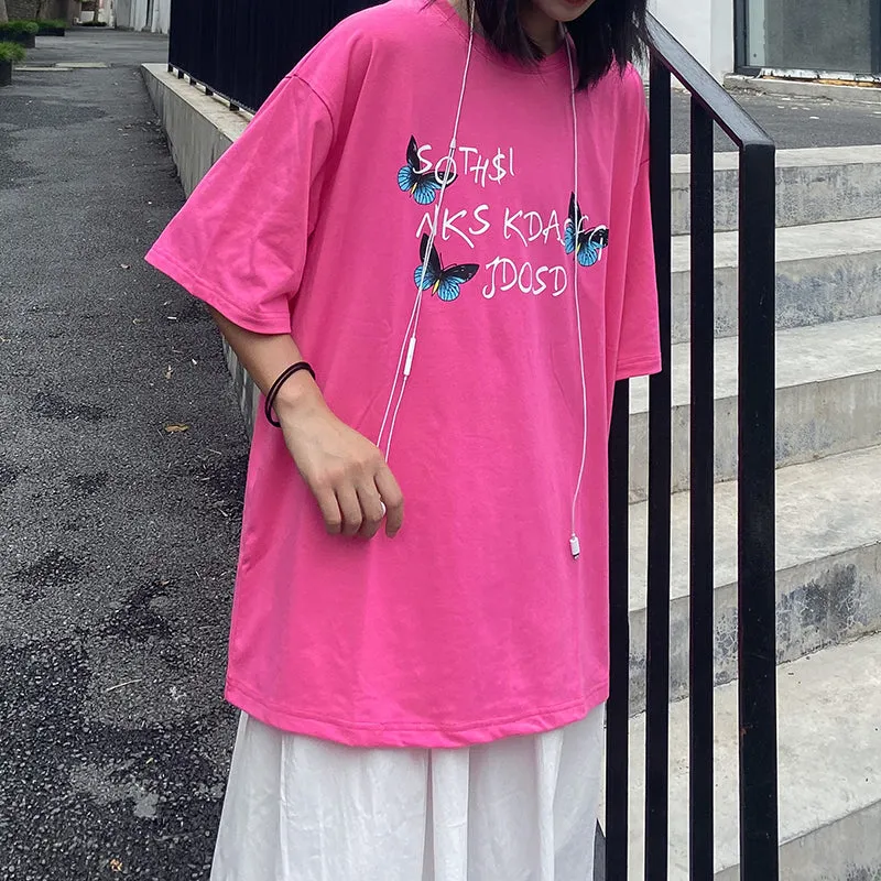 "THREE BUTTERFLIES PRINT" T-SHIRT N072314