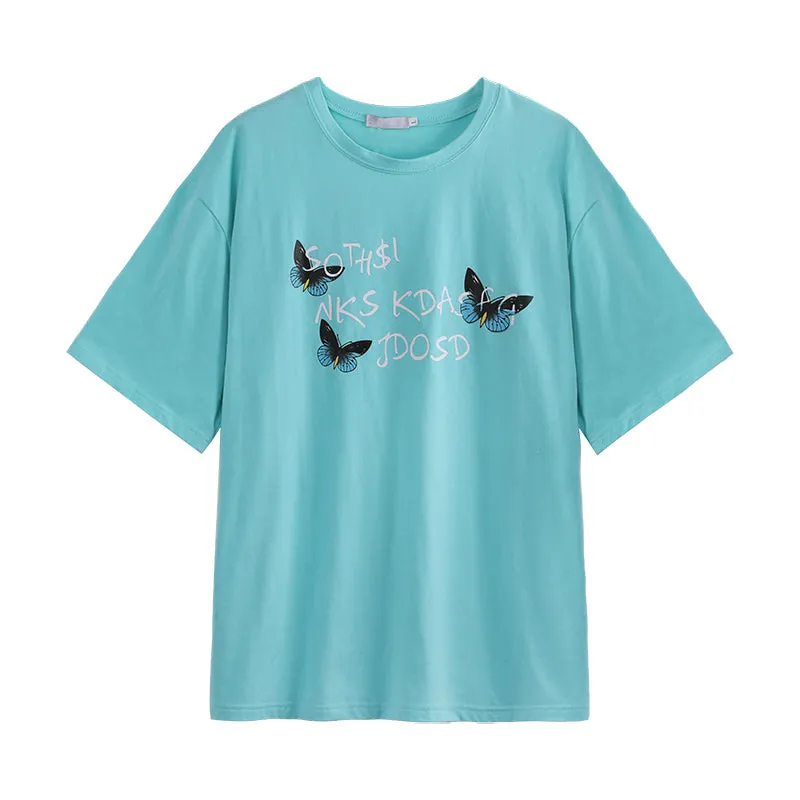 "THREE BUTTERFLIES PRINT" T-SHIRT N072314