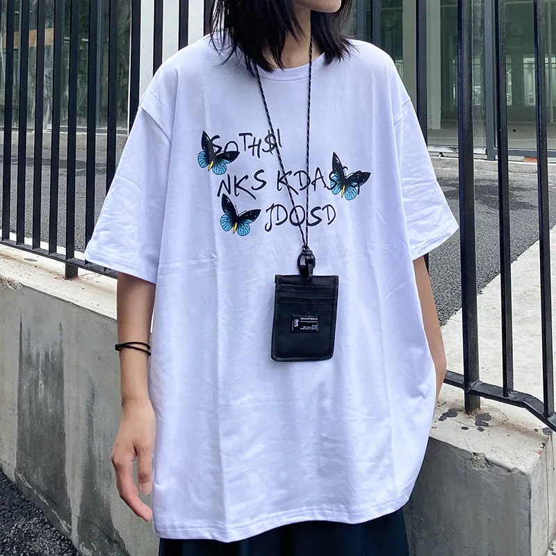 "THREE BUTTERFLIES PRINT" T-SHIRT N072314