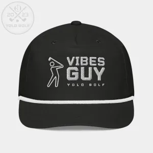"Vibes Guy" Golf Rope Cap (Black/Silver Embroidery)