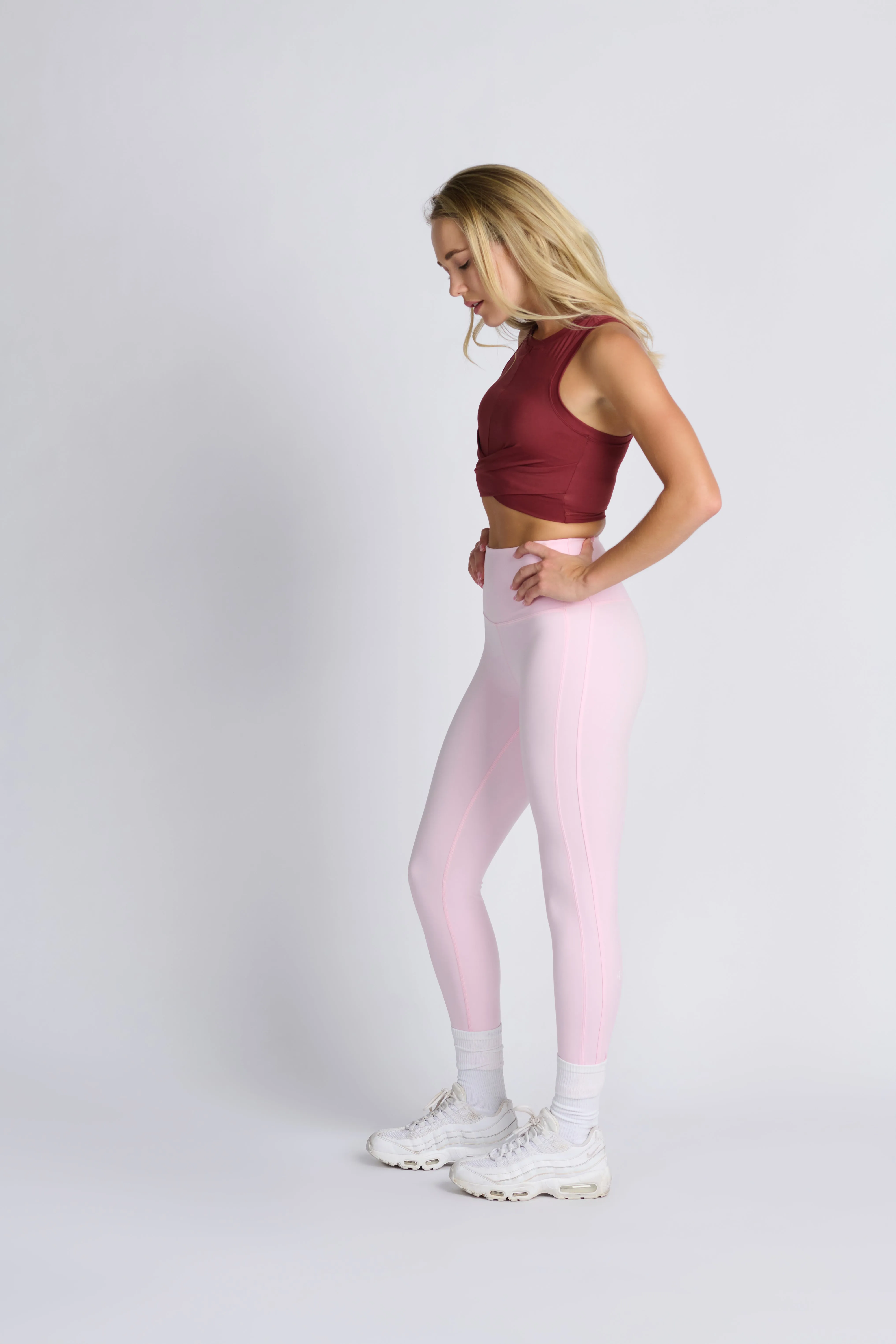 Rayure High Waist Legging - Pink