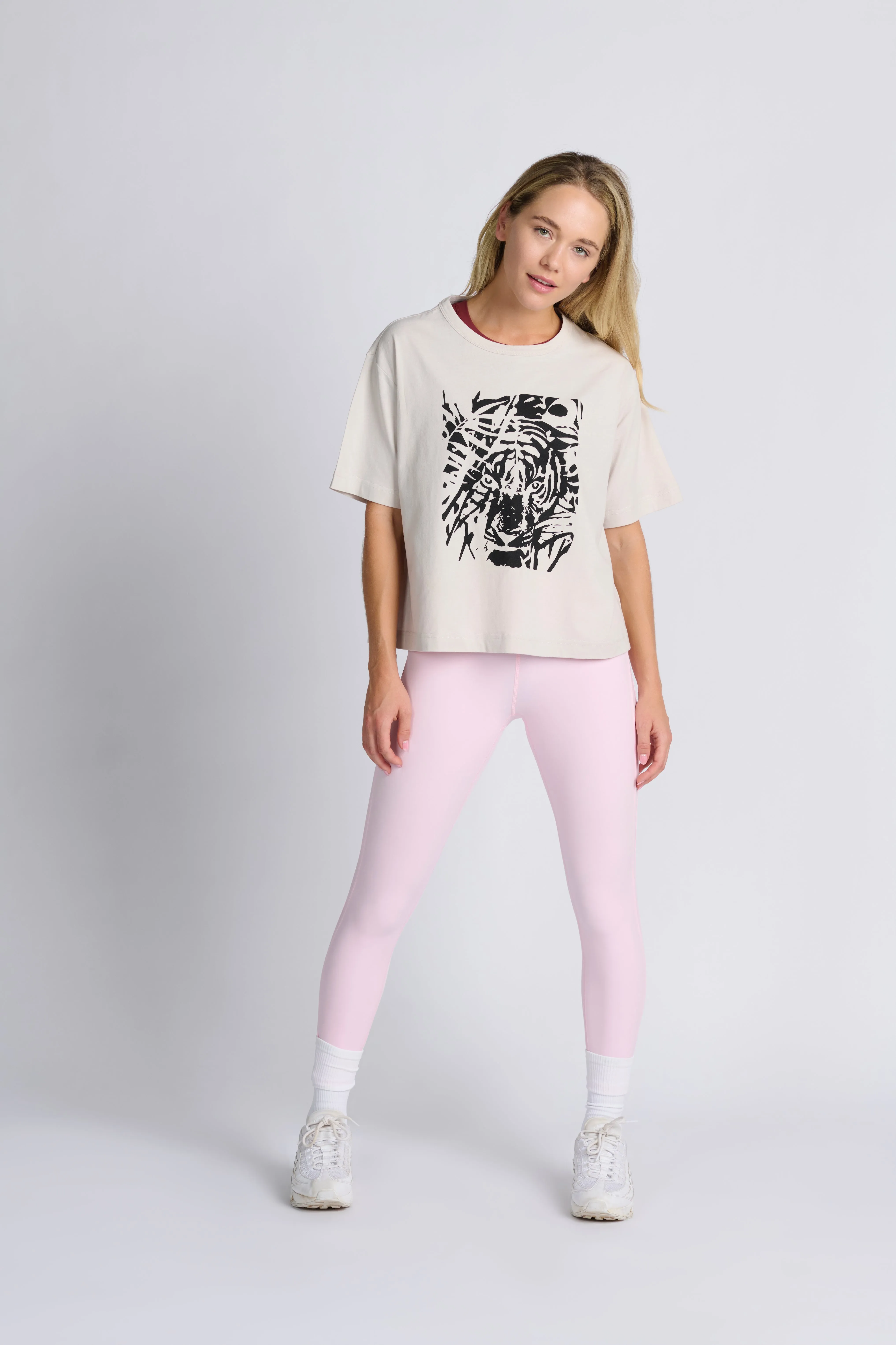 Rayure High Waist Legging - Pink