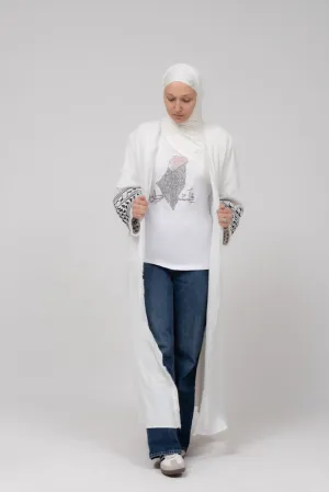 Rhinestone Pl41stine T-shirt with front small and back big map